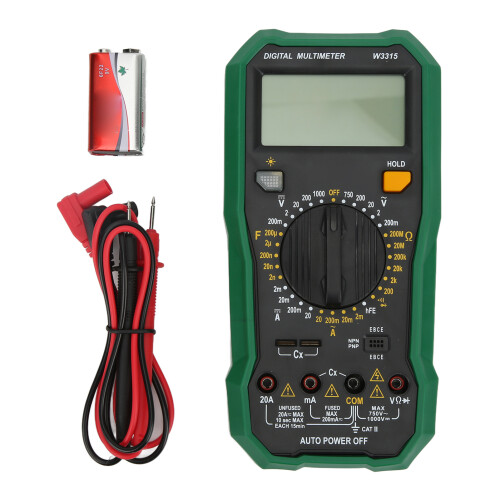 W3315 Digital Multimeter LED Tester, Green/Black, 3 1/2 Digit 1