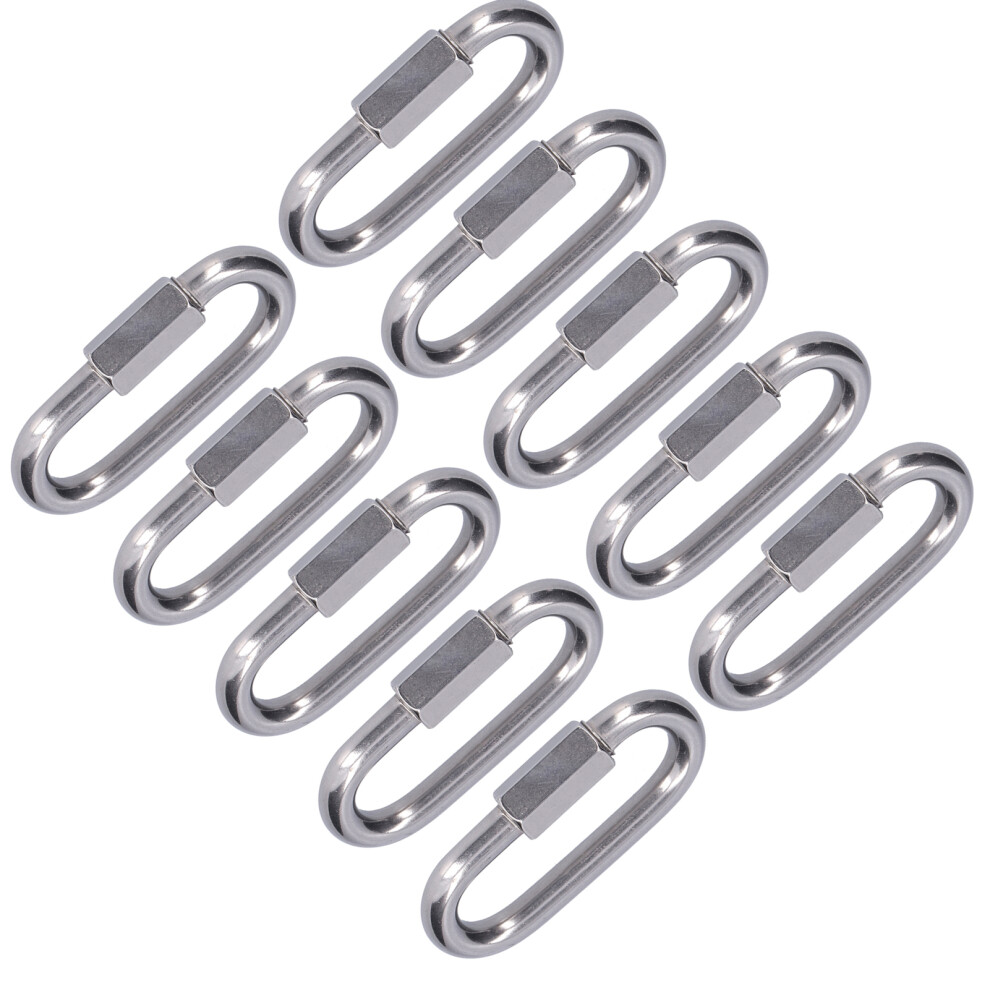 10Pcs Stainless Steel Quick Link Connectors M8 Safety Hook, Durable & Easy Install 4611358147017
