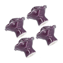 Rosenförmiger Keramik-Schrankgriff – Lila, 40x30mm, 135g