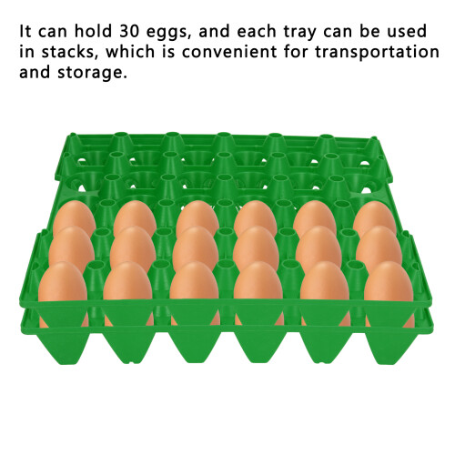 Green Plastic Egg Flats 30 Cell Egg Crate for Storage Transportation & Farm Use 2