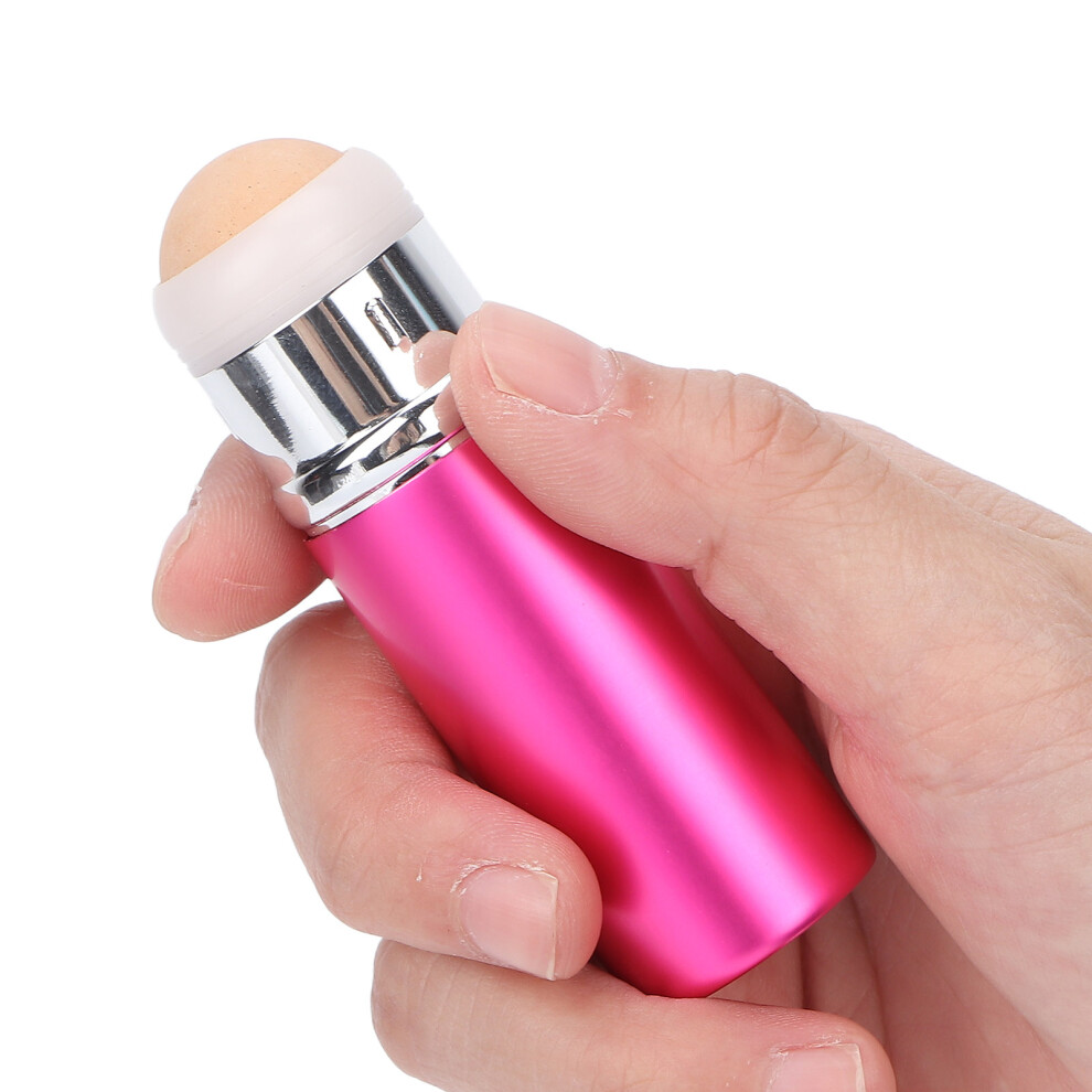 Red Mini Volcanic Stone Facial Roller For Skincare & Makeup, Rose