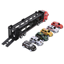 Alloy Kids Transporter Truck Modell mit 6 abnehmbaren Autos – Roter Bildungs- und unterhaltsamer Spielzeugwagen