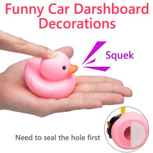 Funny Pink Glasses Duck with Spinning Propeller Helmet for Car Decor