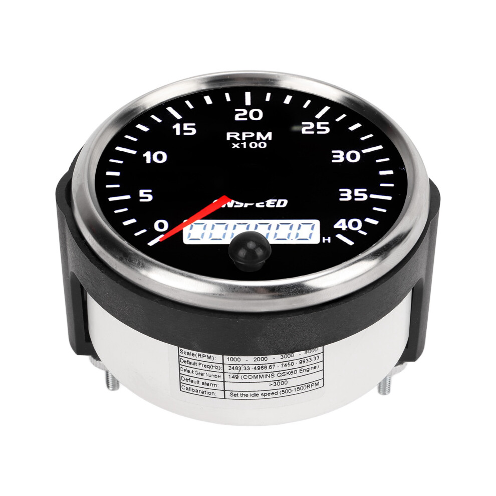 85Mm Waterproof Tachometer For Gas Engines 0-4000 Rpm Backlight White/Amber 4921358156859