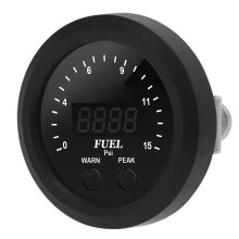 Oil Pressure Gauge Kit 52mm 15PSI Red LED Ultraslim Accurate Fuel Meter