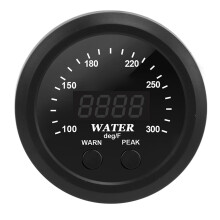 2.5in Digital Water Temperature Gauge 100‑300F Red LED for Cars Trucks