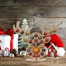 Calendario dell'Avvento in legno 280 g 37  33  0,8 cm Legno naturale