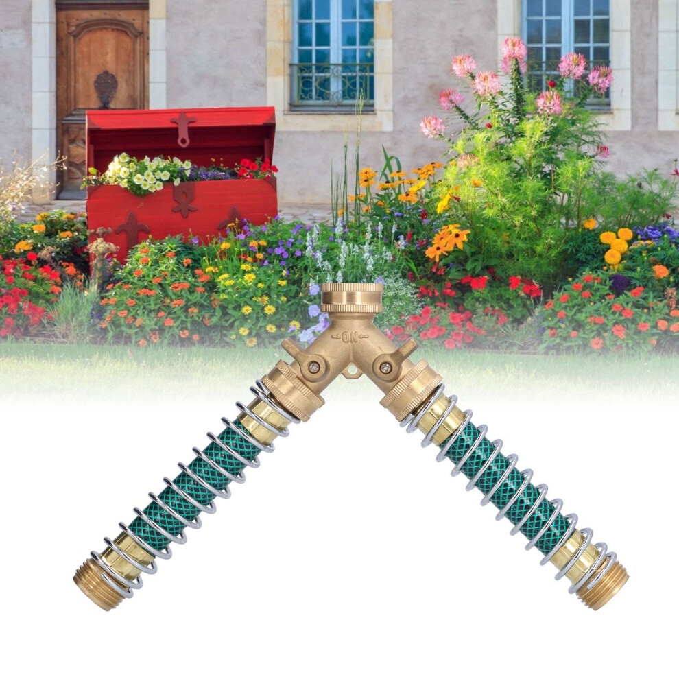 Heavy Duty Brass 2-Way Hose Splitter Npt 3/4 Inch Leakproof Water Connector 8211358159810