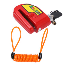 Roter wasserdichter Stahl-Bike- und Motorrad-Discschloss mit Sicherheitsalarm
