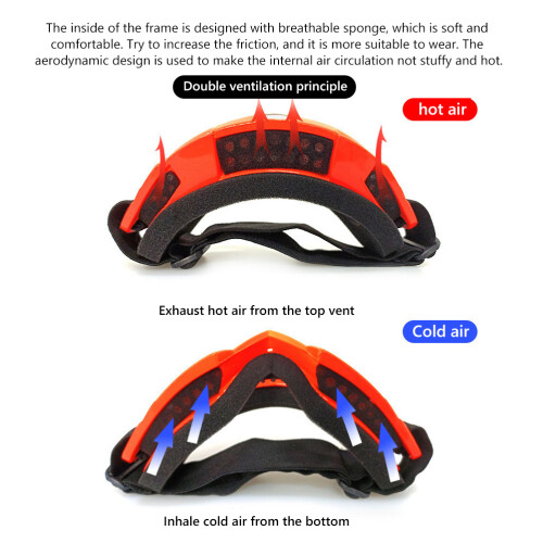 Occhiali da moto PC/TPU 18*10cm B/R/O/G/W