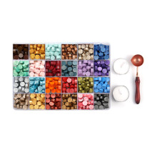 600 pcs Sealing Wax Beads Kit with Wooden Handle Spoon, Storage Box & Candles