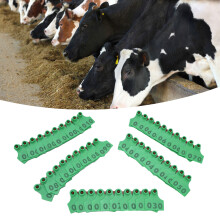 100 Pcs Livestock Ear Tags TPU Cow Pig Ear Labels Number  Green