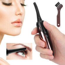 Rechargeable Heated Eyelash Curler with Silicone Brush Head, 360mAh