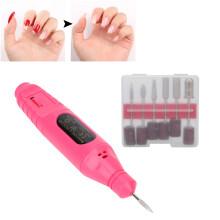 Kit fresa per unghie USB con 6 punte, 13,8 2,8 cm, Rosso Rosa