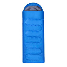 (Blue, 75 X 180cm) Lightweight Hooded Camping Sleeping Bag 3-4 Season, Windproof & Quick Warmth Soft 170T Polyester Lining
