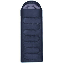(Navy, 75 X 180cm) Lightweight Hooded Camping Sleeping Bag 3-4 Season, Windproof & Quick Warmth Soft 170T Polyester Lining