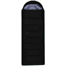 (Black, 75 X 180cm) Lightweight Hooded Camping Sleeping Bag 3-4 Season, Windproof & Quick Warmth Soft 170T Polyester Lining