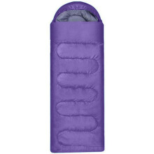 (Purple, 75 X 180cm) Lightweight Hooded Camping Sleeping Bag 3-4 Season, Windproof & Quick Warmth Soft 170T Polyester Lining