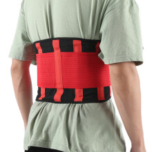 Adjustable Lumbar Back Support Belt Breathable M Size Red