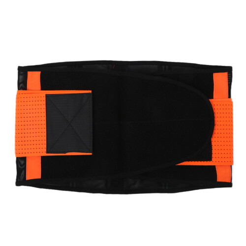 Adjustable Breathable Back Support Belt Lumbar Brace M Size Orange 1
