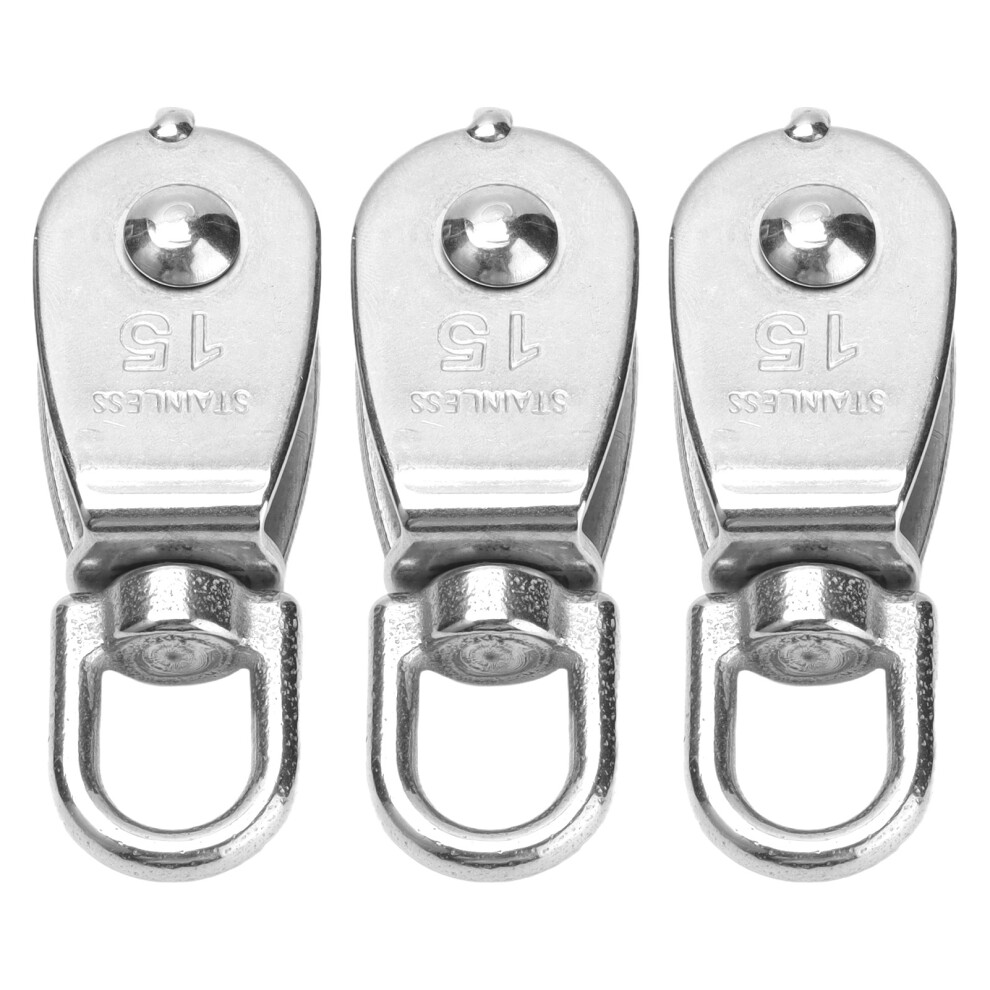 10Pcs Single Pulley Block Crane Stainless Steel Wire Rope Lifting Hook M15 8741358171029