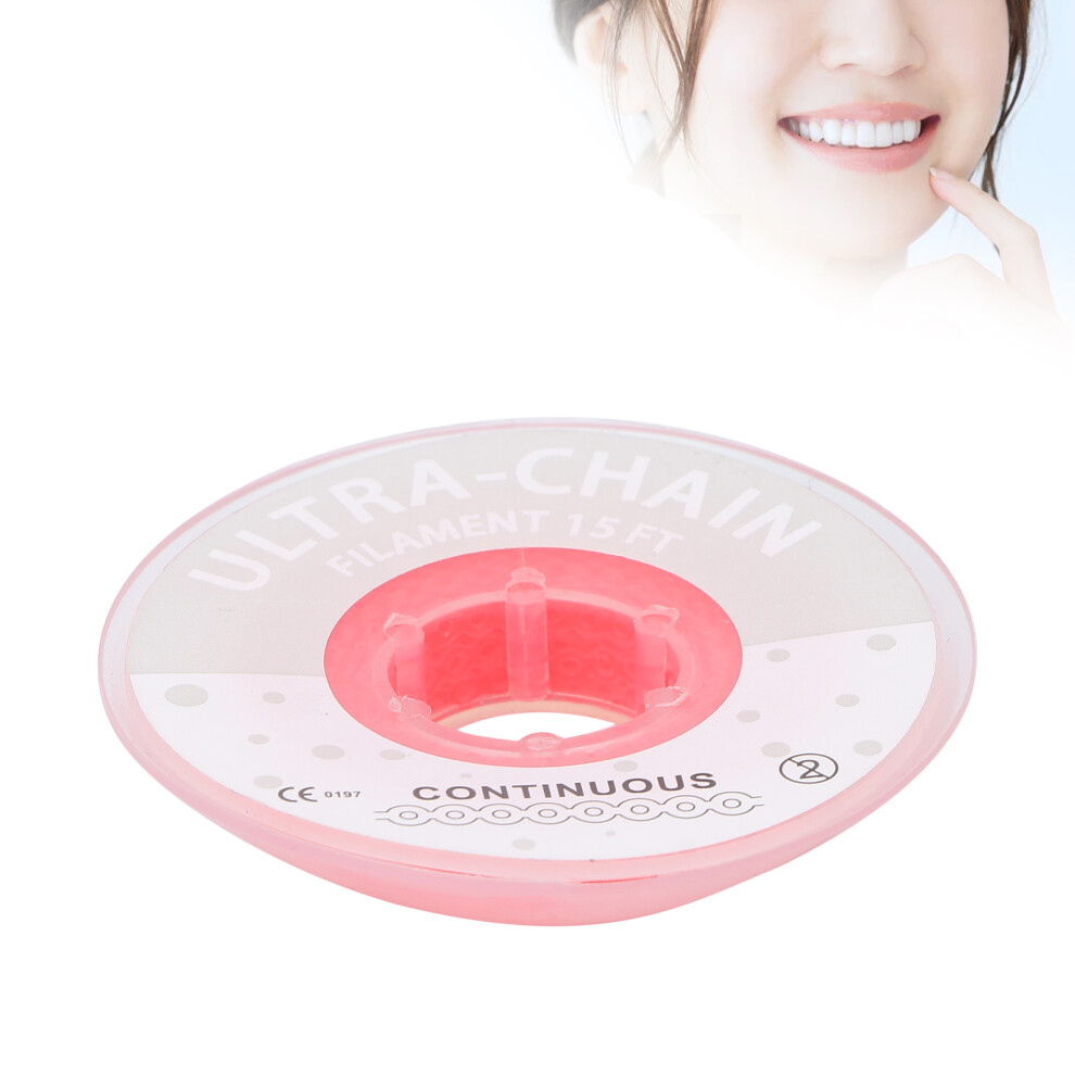 Pink Elastic Orthodontic Rubber Chain Dental Orthodontic Spool Band