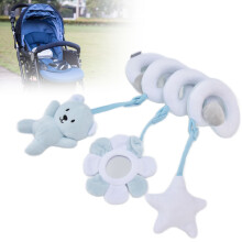 Giocattoli in peluche blu per culla e passeggino a spirale con campanella di attività