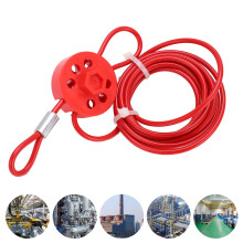 Safety Lockout Cable 2m Stainless Steel Lockable Handle Adjustable for Tagout