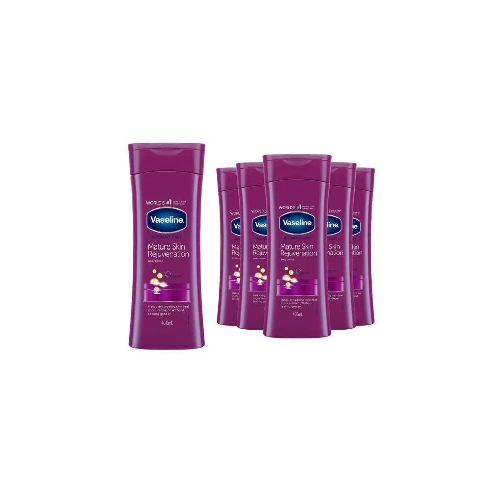 Vaseline Intensive Care Body Lotion, Mature Skin Rejuvenation, 6 Pack, 400Ml