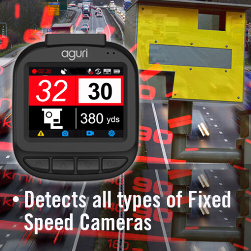 Aguri DX1250 HD Dash Cam & Speed Camera Detector 2