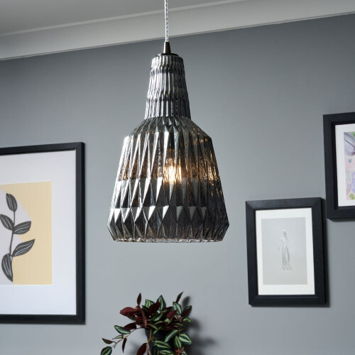 Visconte Mikael Glass Ceiling Pendant - Smoke 1