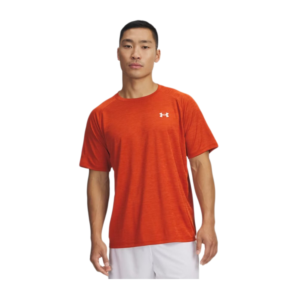Under Armour Tech Textured Tee Orange/White Uk M
