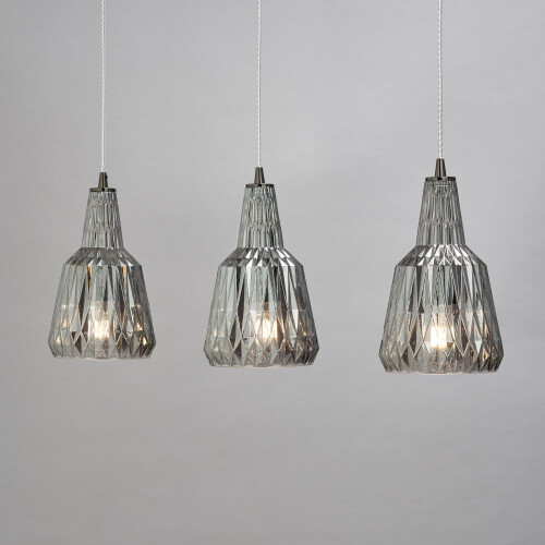 Visconte Mikael Ceiling Pendant 3 Light - Smoke 2
