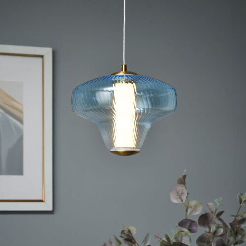 Visconte Elias Glass Ceiling Pendant - Sky Blue 1