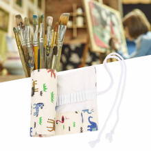Animal Pattern Pencil Wrap with 48 Holes, Portable Brush Storage for Students