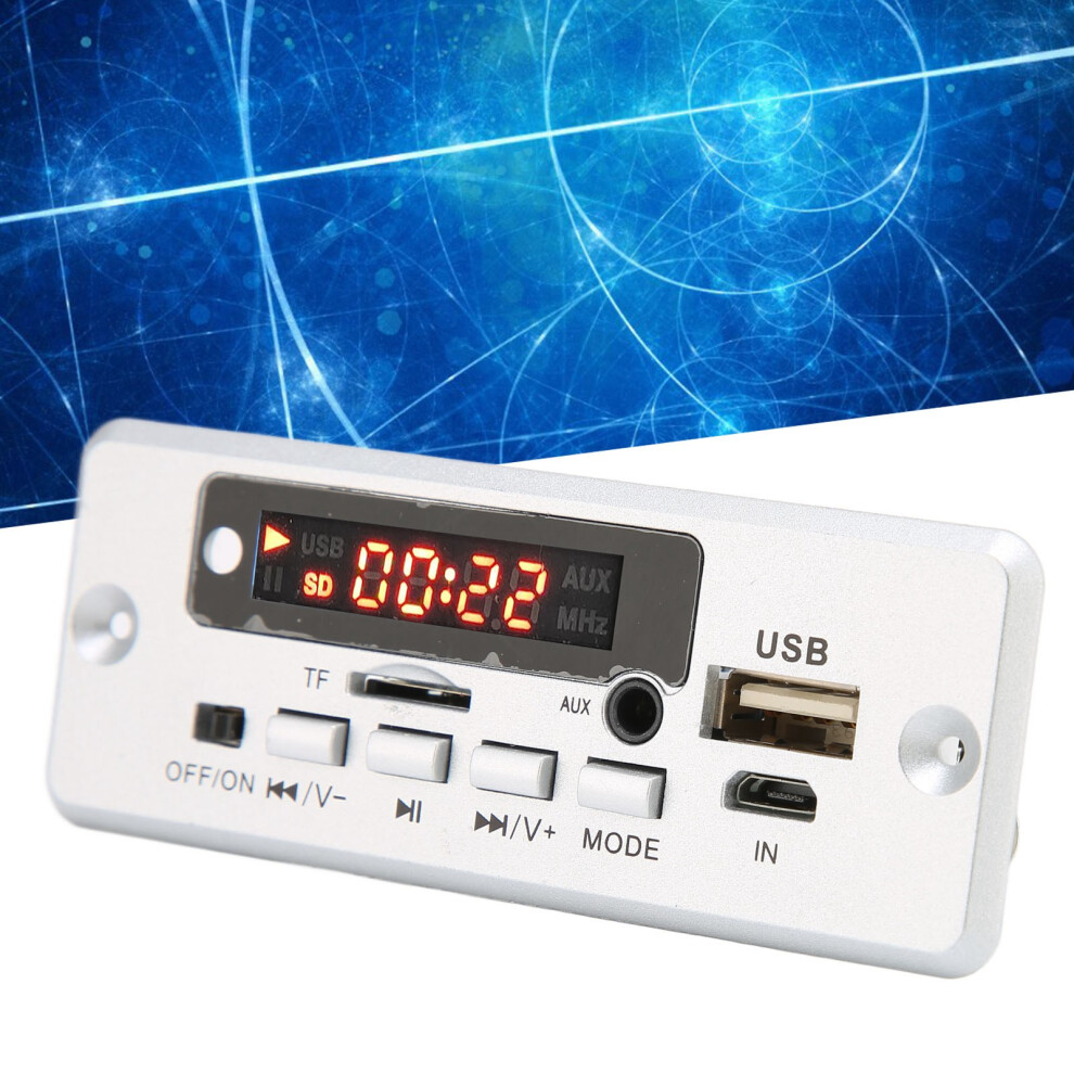 12V Mp3 Decode Board With Aux, Usb, Memory Card Support, Silver 8751358178508
