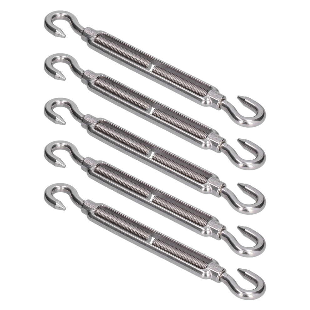 Durable M6 Hook & Hook Turnbuckle Set - 5Pcs Rust-Resistant 4361358180858