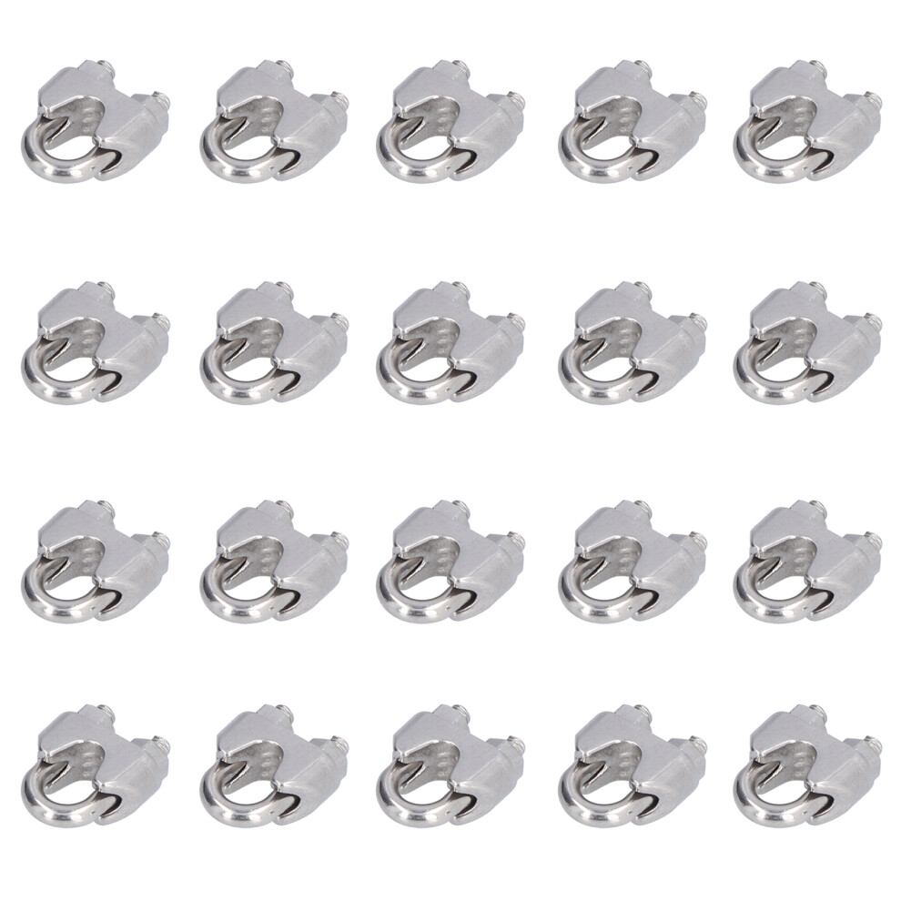 20Pcs M5 Stainless Steel Wire Rope Clamps, 5Mm Cable Lock Fasteners 9331358181068