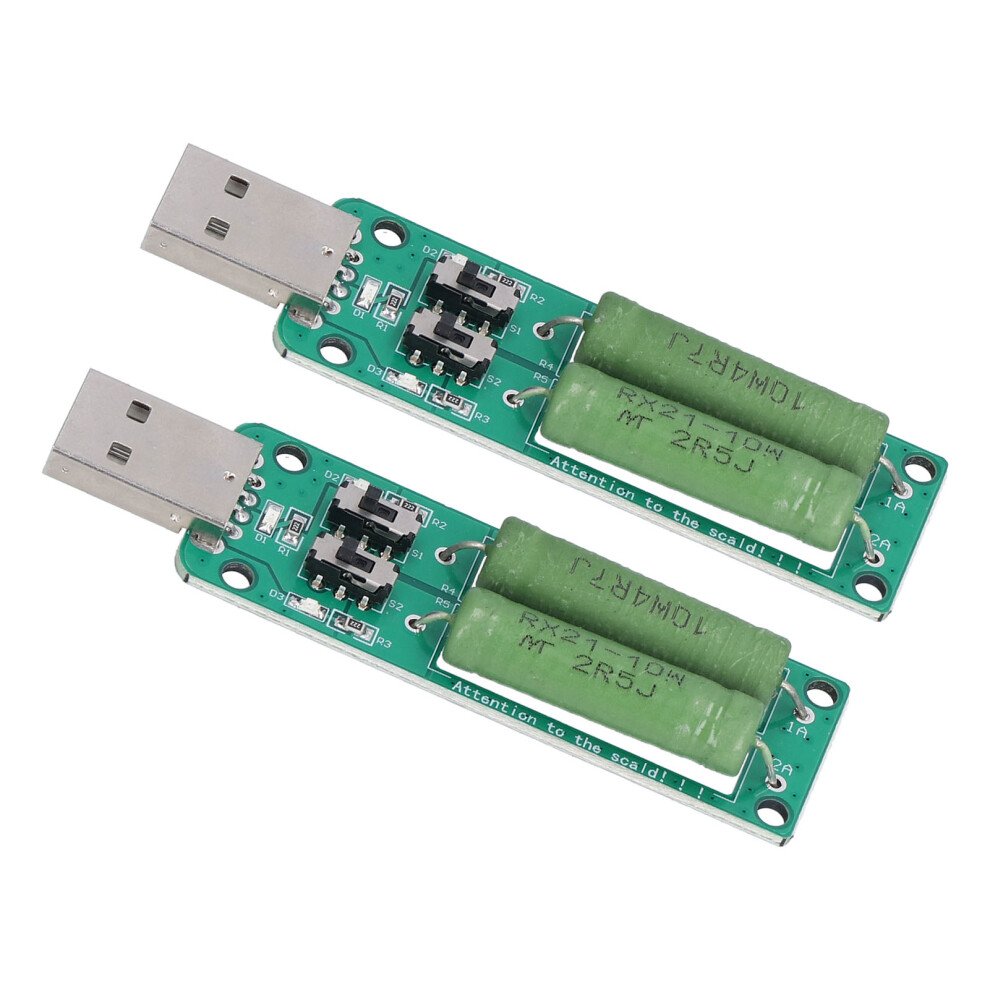 2 Units Usb Load Tester Adjustable Resistor Electronic Test Module 1A/2A/3A 7901358181218