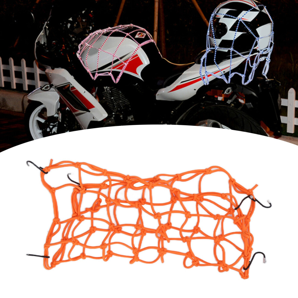 Reflective Motorcycle Helmet Net For Secure Transit In Orange 8491358180780