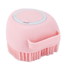 Spazzola massaggiante per bagno per animali domestici in silicone rosa 8,8  6 cm