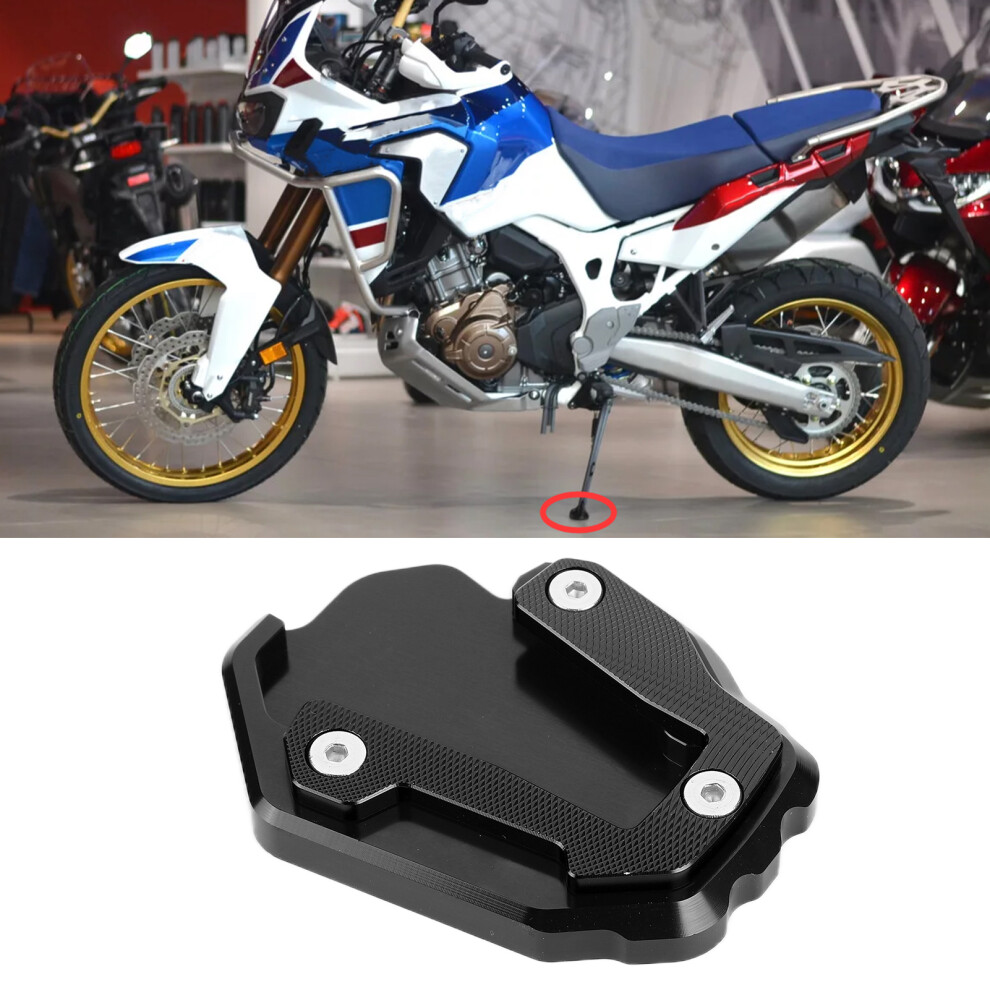 Aluminium Motorcycle Kickstand Extension Plate For Crf1100l Africa Twin 2019-2021 Black 5001358183150