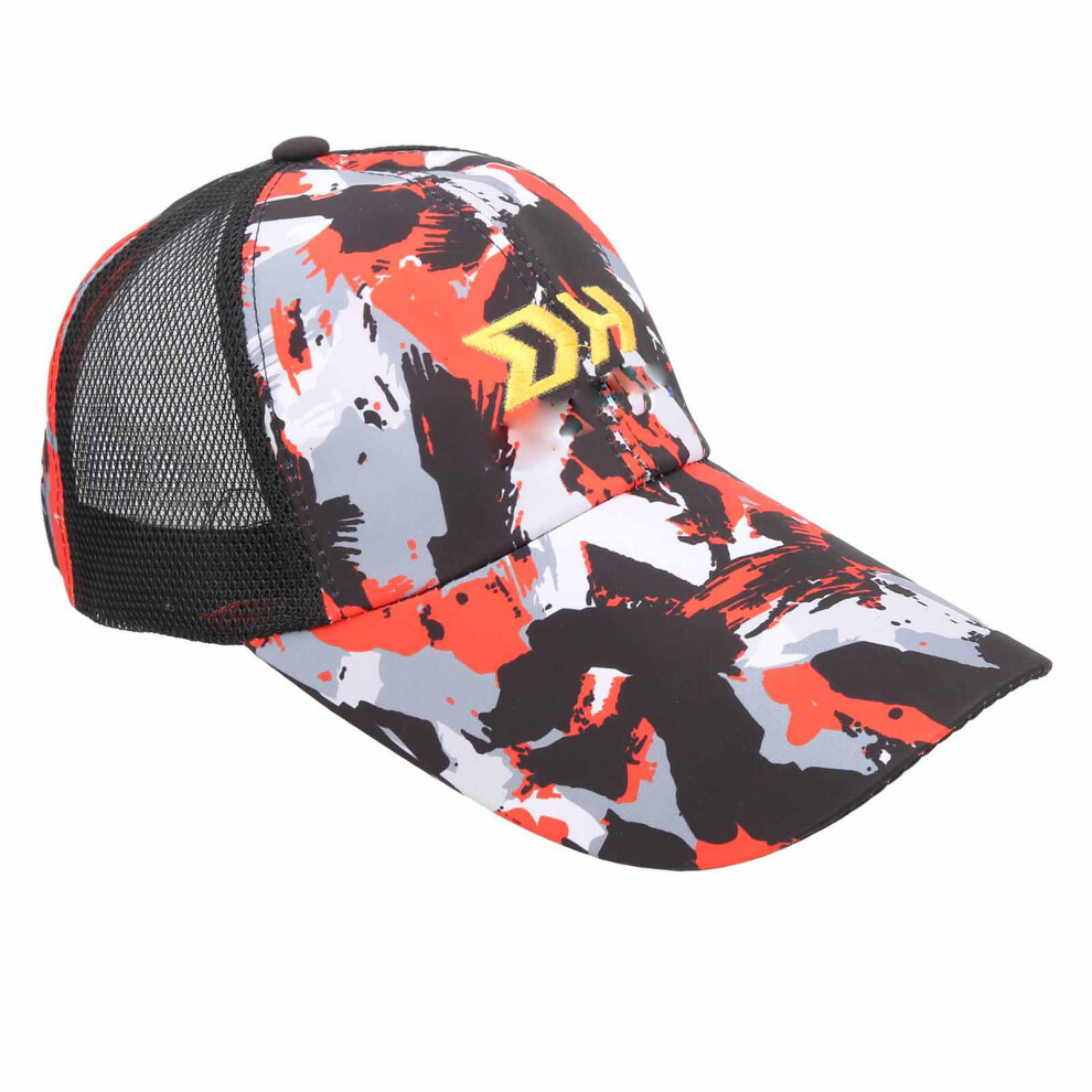 Adjustable Outdoor Sun Hat Polyester Nylon Breathable Net Cap Black Red-image-OPC-PMRPVFF-NEW
