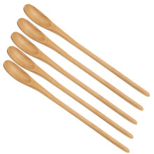 5pcs Wooden Spoons Set - Oval, Light, Comfortable Grip, 20.2cm