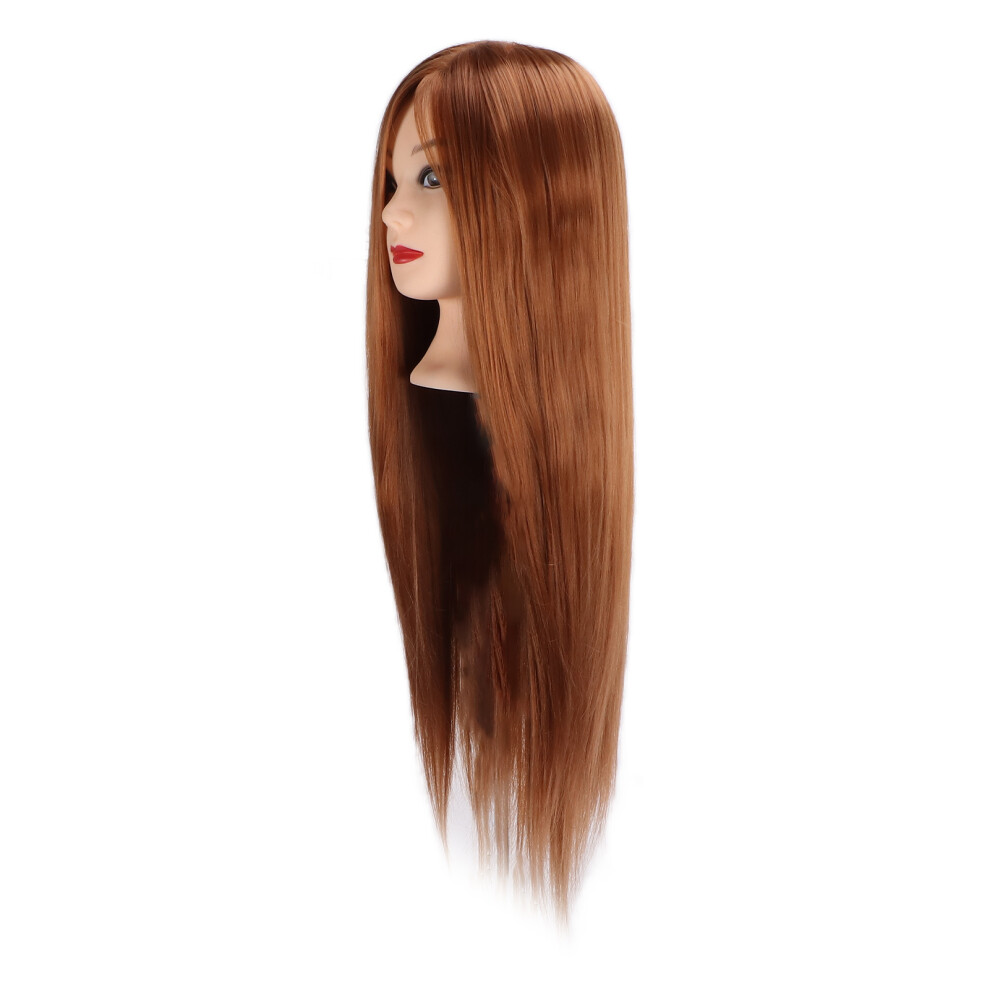 Training Mannequin Head with Light Brown Hair for Braiding and Makeup Practice