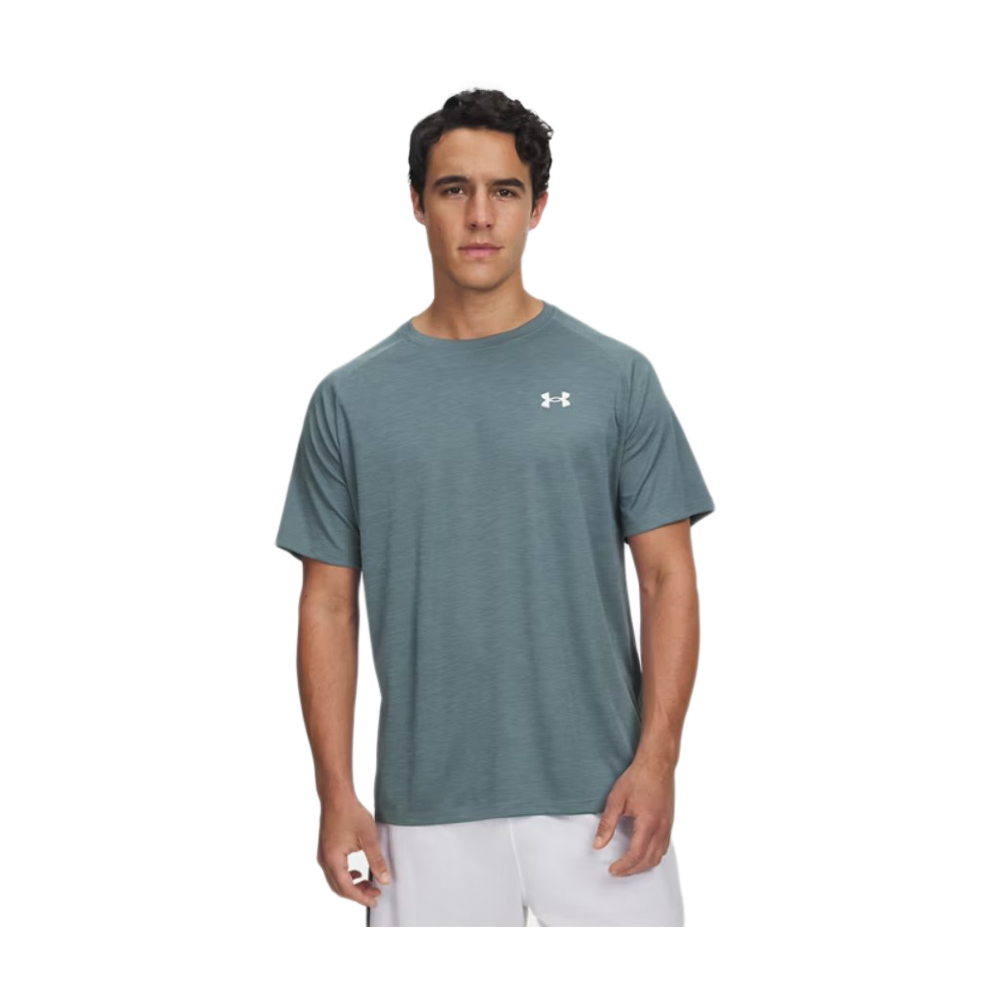Under Armour Men's Green Tech Textured T-Shirt - Image 2