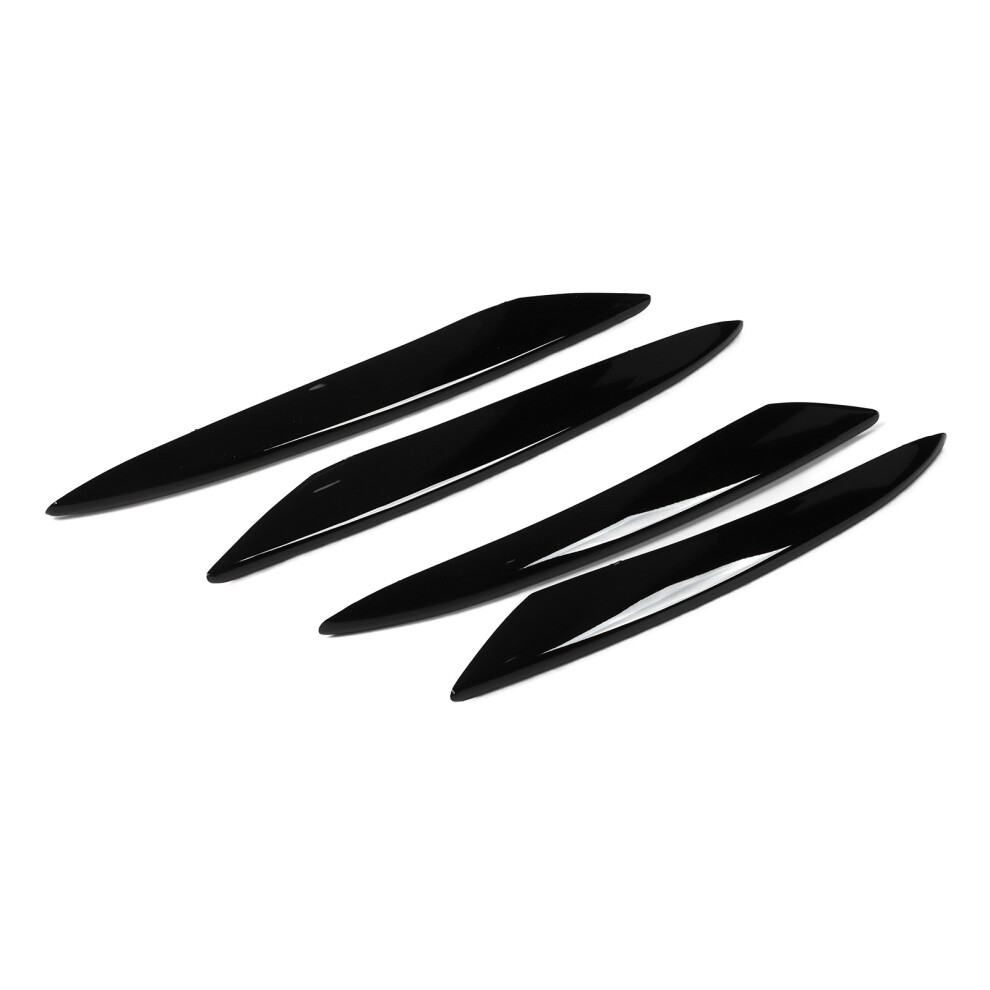 Front Bumper Canard Fin Grille Trim For E-Class W213 Amg 2016-2020 Black 7661358187220