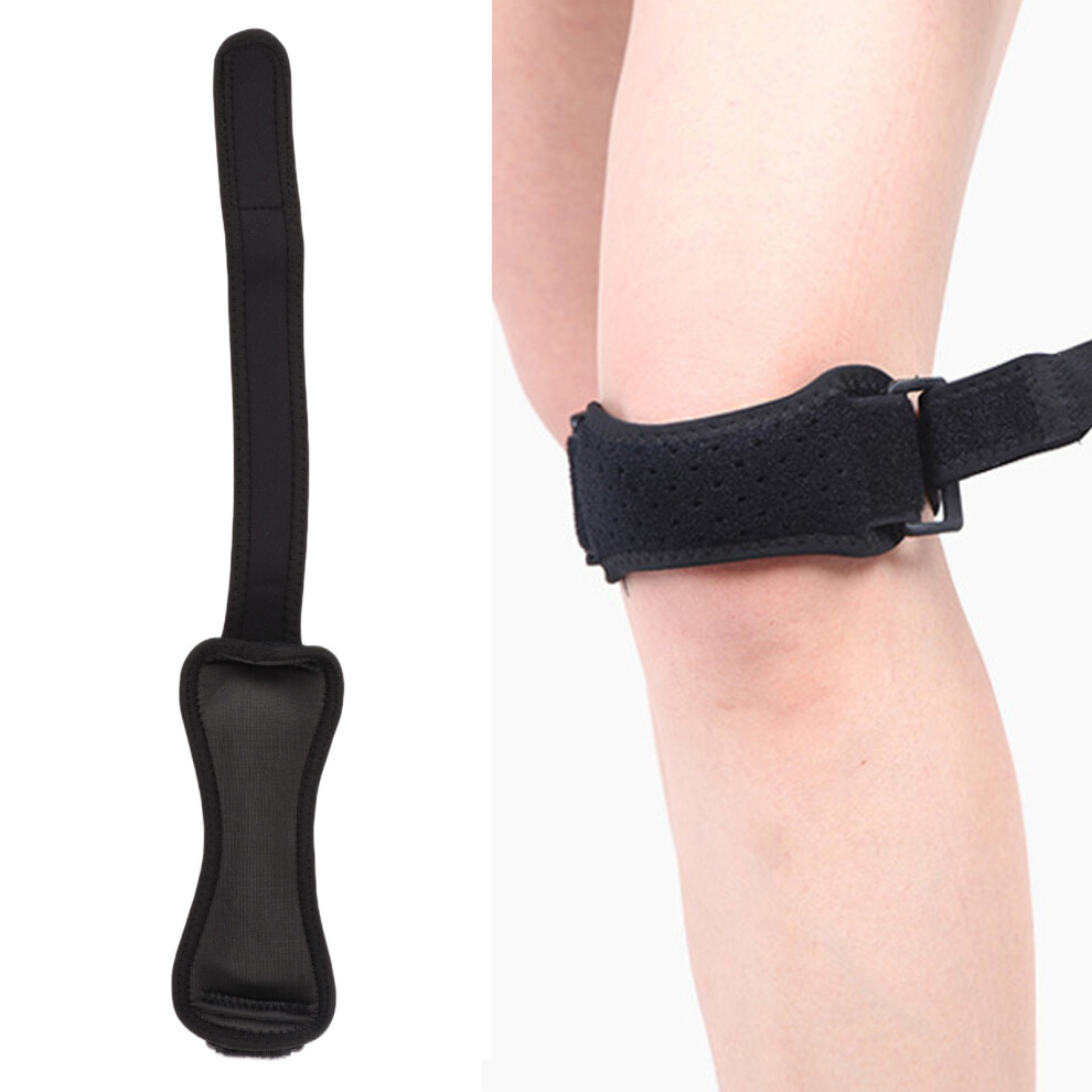 Black Breathable Knee Brace Support Strap Thickened Adjustable Compression Band