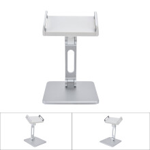 Verstellbarer silberner Aluminiumlegierungs-Tablet- und Handyhalter, faltbar, 13x13cm