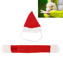 Kleines Tier Weihnachtkostüm-Set Flanellschal & Hut für Meerschweinchen & Chinchilla